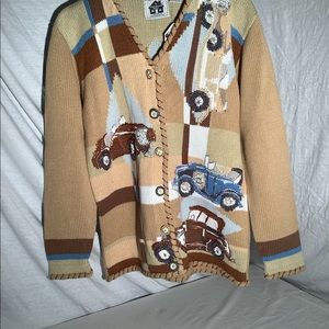 Women’s Storybook hand made knit, Classic cars